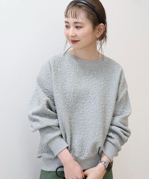 AMERICAN HOLIC(アメリカンホリック)の「フクレジャガードプルオーバー(スウェット・レディース・ブラック/グレー系その他/サックスブルー/オフホワイト・M/L)」の11枚目の写真