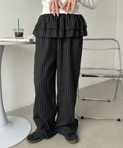 美品 Deuxieme Classe 別注 ウエストロゴパンツ ストライプ 36 Deuxieme Classe(ドゥーズィエムクラス) 24SScivilized