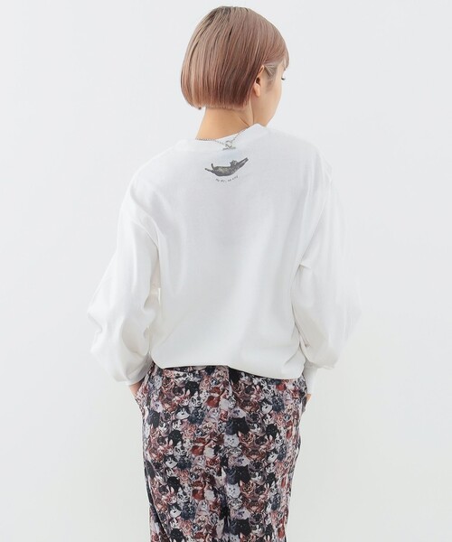 mmts(マミタス)の「【COLLABORATION】清水奈緒 / デコアクビ ロングTシャツ(Tシャツ/カットソー・レディース・ブラック/ホワイト・XL/M/L)」の5枚目の写真