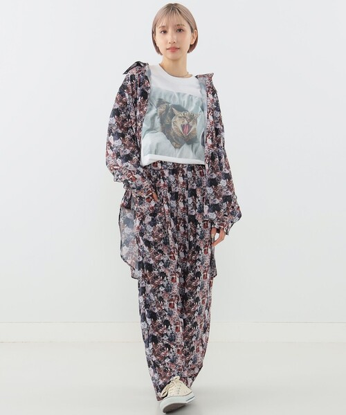 mmts(マミタス)の「【COLLABORATION】清水奈緒 / デコアクビ ロングTシャツ(Tシャツ/カットソー・レディース・ブラック/ホワイト・XL/M/L)」の7枚目の写真