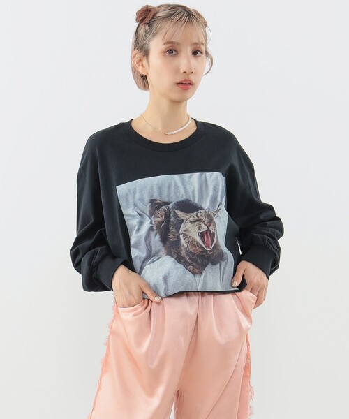 mmts(マミタス)の「【COLLABORATION】清水奈緒 / デコアクビ ロングTシャツ(Tシャツ/カットソー・レディース・ブラック/ホワイト・XL/M/L)」の20枚目の写真