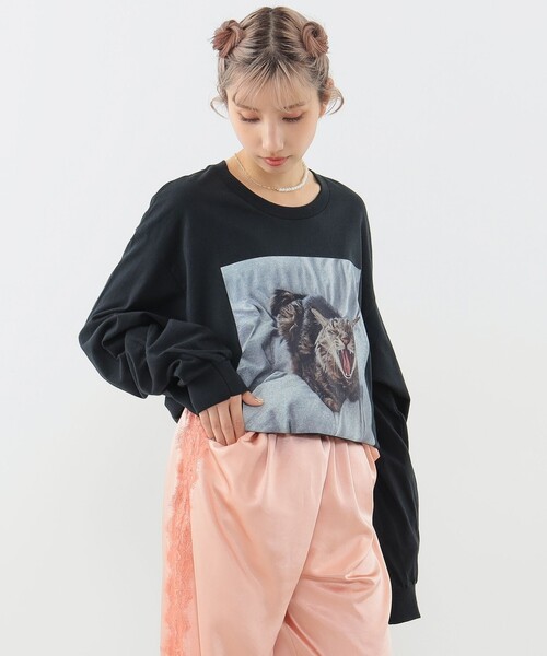 mmts(マミタス)の「【COLLABORATION】清水奈緒 / デコアクビ ロングTシャツ(Tシャツ/カットソー・レディース・ブラック/ホワイト・XL/M/L)」の21枚目の写真