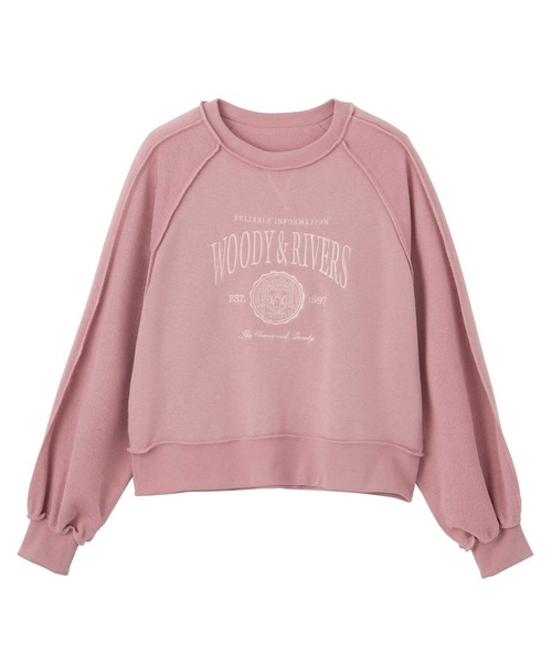 GeeRA（ジーラ）の「春にぴったり♪リメイク風刺しゅうロゴ裏毛スウェット（スウェット・レディース・ピンク/チャコール/オートミール・LARGE/X-LARGE/MEDIUM）」の21枚目の写真