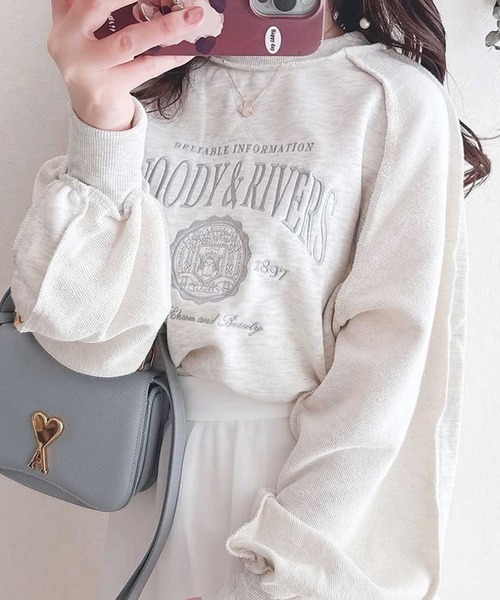 セール】リメイク風刺しゅうロゴ裏毛スウェット（スウェット）｜GeeRA