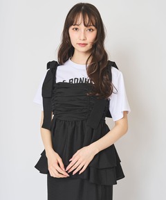 リボン付きドットチュールティアードワンピース（ワンピース）｜Pal