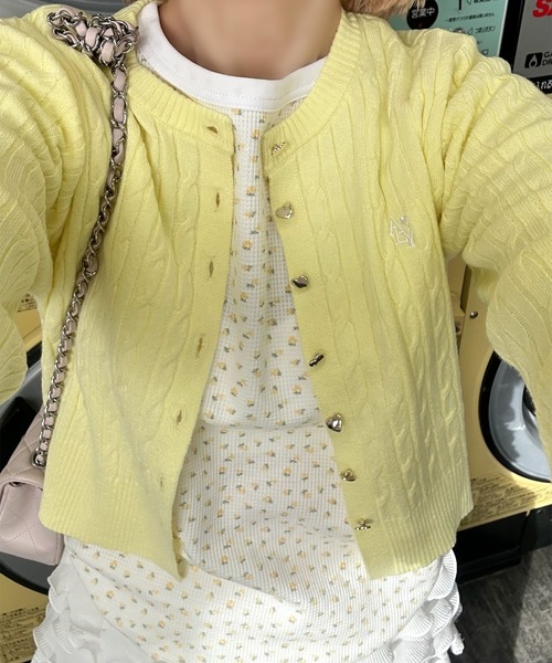 Alley Tokyo（アリートーキョー）の「花柄ワッフルロンT（Tシャツ/カットソー・レディース・イエロー/ブルー/ピンク・FREE）」の7枚目の写真