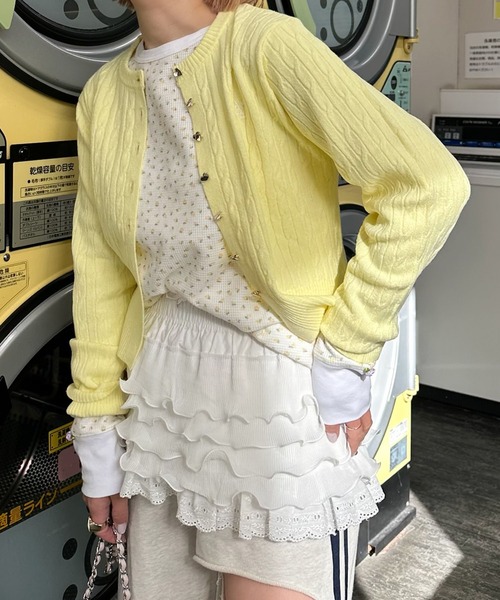 Alley Tokyo（アリートーキョー）の「花柄ワッフルロンT（Tシャツ/カットソー・レディース・イエロー/ブルー/ピンク・FREE）」の11枚目の写真