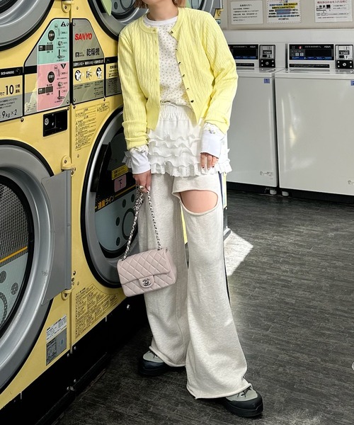 Alley Tokyo（アリートーキョー）の「花柄ワッフルロンT（Tシャツ/カットソー・レディース・イエロー/ブルー/ピンク・FREE）」の13枚目の写真