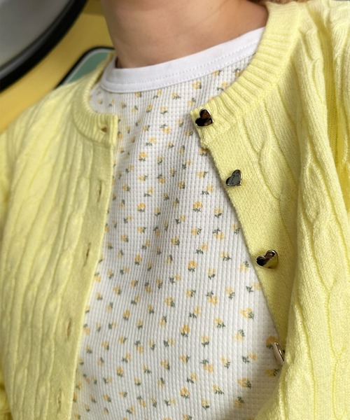 Alley Tokyo（アリートーキョー）の「花柄ワッフルロンT（Tシャツ/カットソー・レディース・イエロー/ブルー/ピンク・FREE）」の8枚目の写真