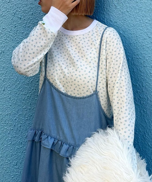 Alley Tokyo（アリートーキョー）の「花柄ワッフルロンT（Tシャツ/カットソー・レディース・イエロー/ブルー/ピンク・FREE）」の15枚目の写真