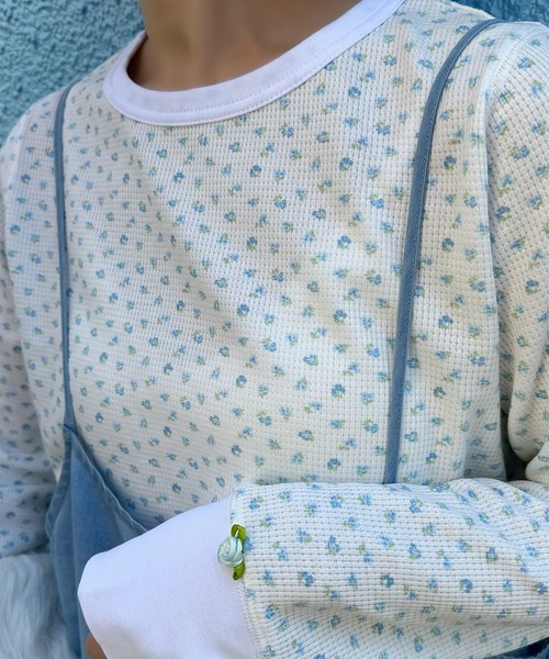 Alley Tokyo（アリートーキョー）の「花柄ワッフルロンT（Tシャツ/カットソー・レディース・イエロー/ブルー/ピンク・FREE）」の16枚目の写真