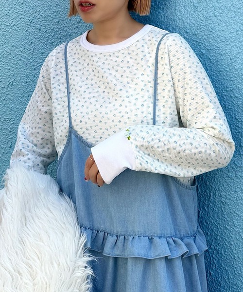 Alley Tokyo（アリートーキョー）の「花柄ワッフルロンT（Tシャツ/カットソー・レディース・イエロー/ブルー/ピンク・FREE）」の17枚目の写真