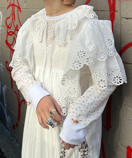 Alley Tokyo（アリートーキョー）の「花柄ワッフルロンT（Tシャツ/カットソー・レディース・イエロー/ブルー/ピンク・FREE）」の21枚目の写真