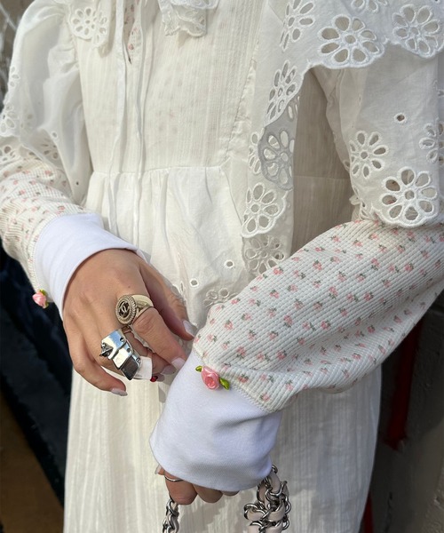 Alley Tokyo（アリートーキョー）の「花柄ワッフルロンT（Tシャツ/カットソー・レディース・イエロー/ブルー/ピンク・FREE）」の19枚目の写真