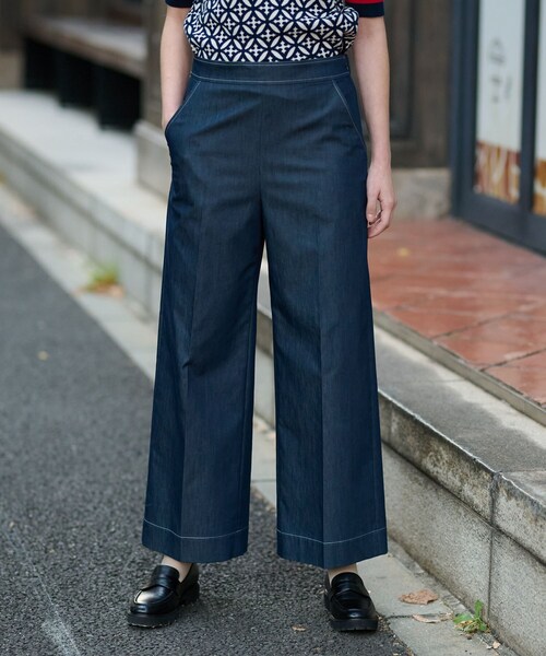 DRESSTERIOR(ドレステリア)の「【洗える/接触冷感/後ろウエストゴム】イージーウエストワイドデニムパンツ(その他パンツ・レディース・ライトブルー/ネイビー・34/36/38/40)」の22枚目の写真