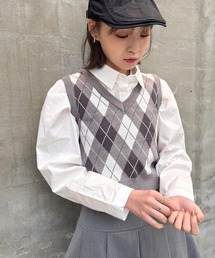 アーガイルニットベスト