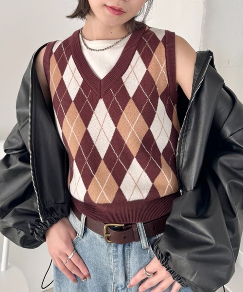 NTTMaison Margiela アーガイルニットベスト Maison Margiela（旧Maison Martin Margiela） - 【定価21.2万