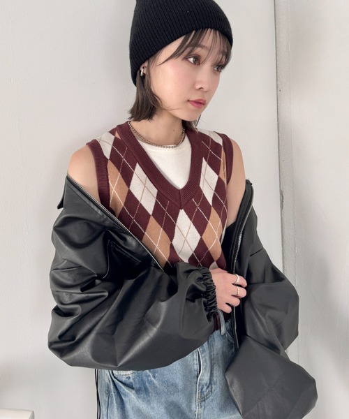 セール】アーガイルニットベスト（ベスト）｜SOLLON.（ソルロン）の