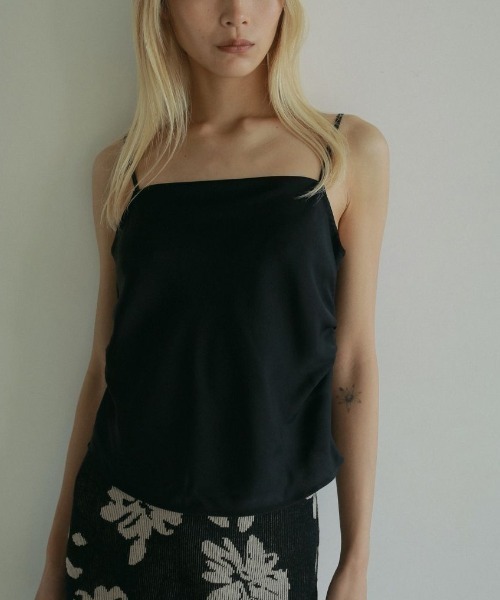 セール】anuke Satin Gather Camisole サテンギャザー
