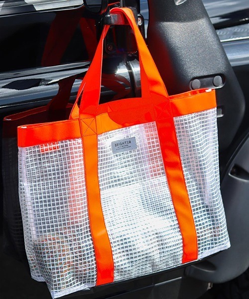 POST GENERAL(ポストジェネラル)の「POST GENERAL ポストジェネラル TC TOTE BRIGHTER L / ティーシートート ブライター L(トートバッグ・メンズ・グレー/オレンジ/ブラック・FREE)」の3枚目の写真
