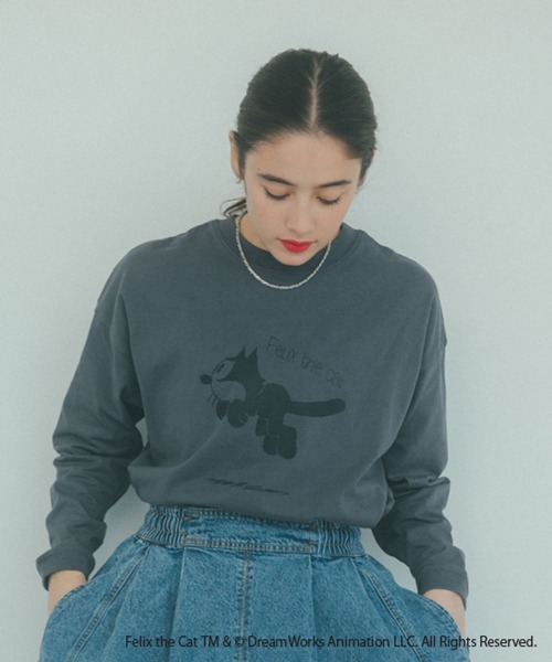 studio CLIP(スタディオクリップ)の「FELIXロングスリーブTシャツ(Tシャツ/カットソー・レディース・ライトグレー/スモーク/オフホワイト・FREE)」の3枚目の写真