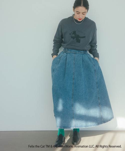 studio CLIP(スタディオクリップ)の「FELIXロングスリーブTシャツ(Tシャツ/カットソー・レディース・ライトグレー/スモーク/オフホワイト・FREE)」の6枚目の写真