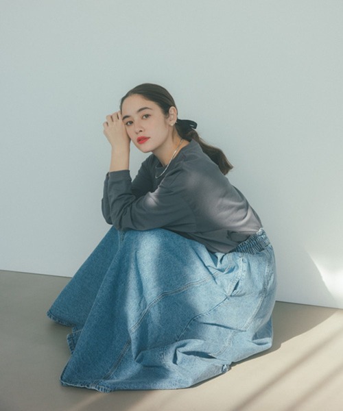 studio CLIP(スタディオクリップ)の「FELIXロングスリーブTシャツ(Tシャツ/カットソー・レディース・ライトグレー/スモーク/オフホワイト・FREE)」の8枚目の写真