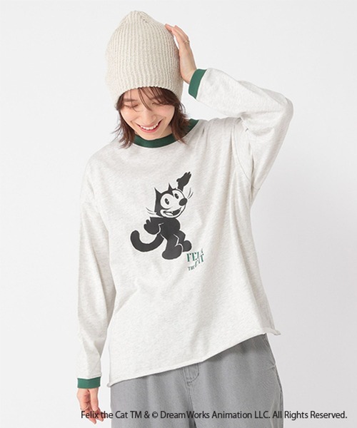 studio CLIP(スタディオクリップ)の「FELIXロングスリーブTシャツ(Tシャツ/カットソー・レディース・ライトグレー/スモーク/オフホワイト・FREE)」の14枚目の写真