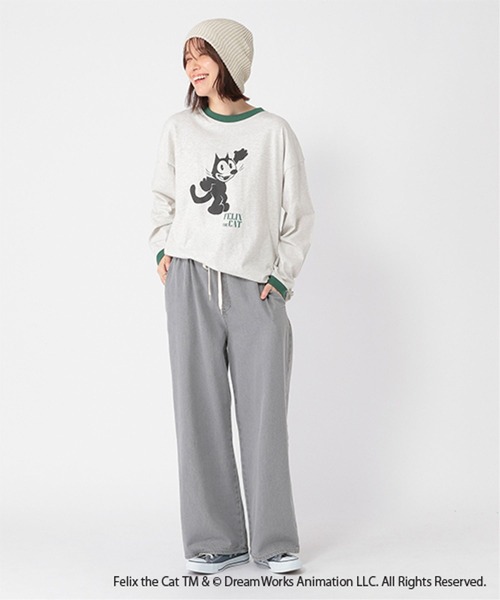 studio CLIP(スタディオクリップ)の「FELIXロングスリーブTシャツ(Tシャツ/カットソー・レディース・ライトグレー/スモーク/オフホワイト・FREE)」の15枚目の写真