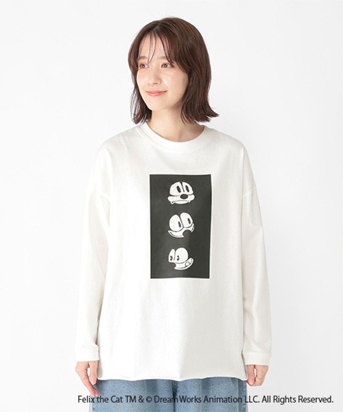 studio CLIP(スタディオクリップ)の「FELIXロングスリーブTシャツ(Tシャツ/カットソー・レディース・ライトグレー/スモーク/オフホワイト・FREE)」の20枚目の写真