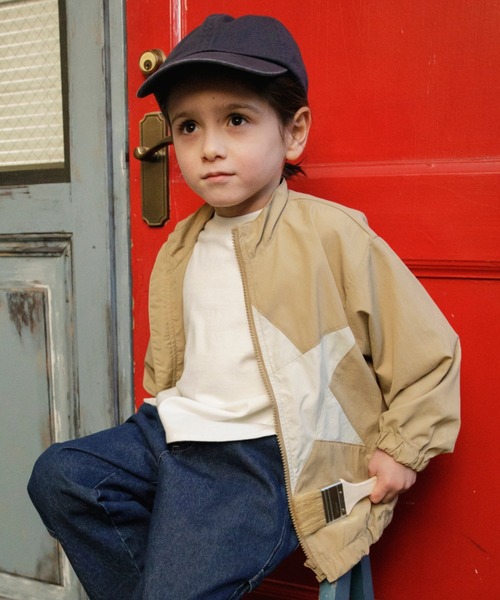 BRANSHES(ブランシェス)の「【ナイロン素材/撥水加工】ウィンドブレーカー(ナイロンジャケット・キッズ・チャコールグレー/ベージュ・110/100/90/150/140/130/120/80)」の2枚目の写真