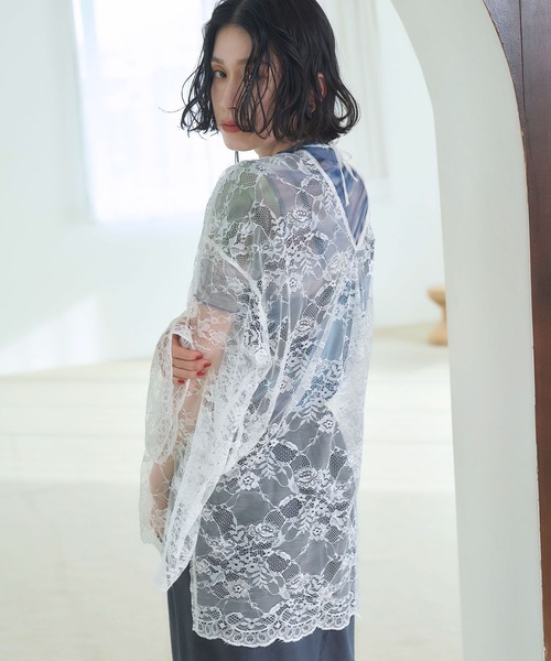 HARE（ハレ）の「2WAYレースVネックトップス(HARE)（Tシャツ/カットソー・レディース・ブルー/ブラック/ホワイト・FREE）」の11枚目の写真