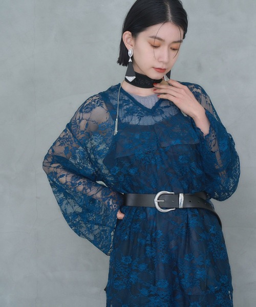 HARE（ハレ）の「2WAYレースVネックトップス(HARE)（Tシャツ/カットソー・レディース・ブルー/ブラック/ホワイト・FREE）」の18枚目の写真