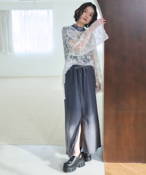 HARE（ハレ）の「2WAYレースVネックトップス(HARE)（Tシャツ/カットソー・レディース・ブルー/ブラック/ホワイト・FREE）」の5枚目の写真