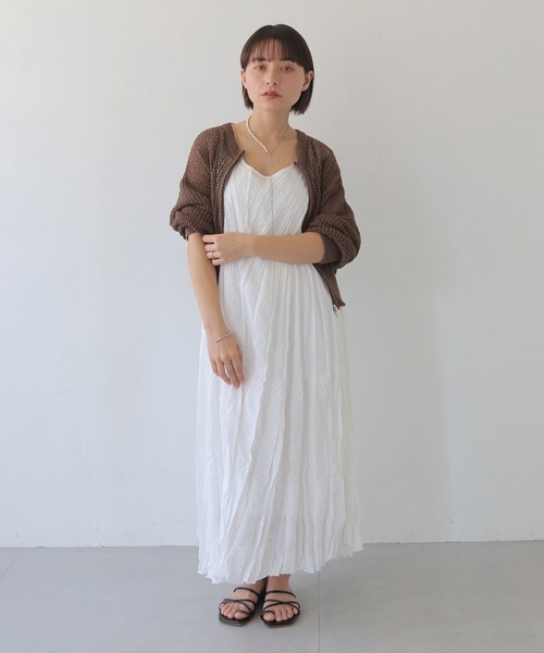 HER CLOSET（ハークローゼット）の「【shemoshelly】クリンクルロングワンピース（ワンピース・レディース・ブラック/ホワイト/グリーン/レッド/カーキ・M）」の9枚目の写真
