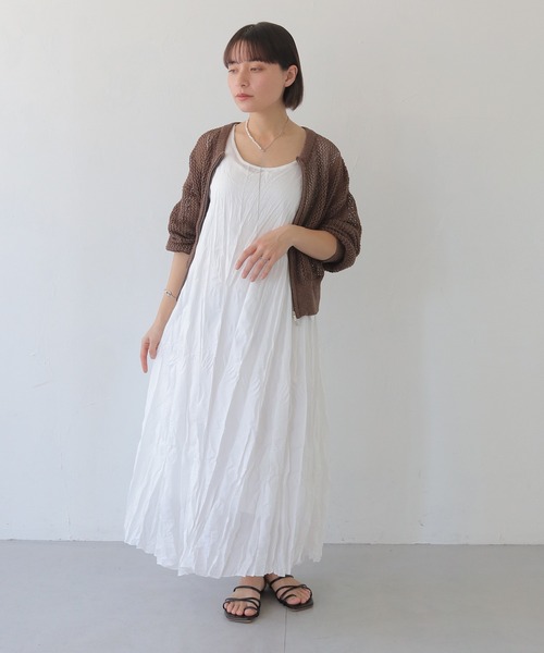 HER CLOSET（ハークローゼット）の「【shemoshelly】クリンクルロングワンピース（ワンピース・レディース・ブラック/ホワイト/グリーン/レッド/カーキ・M）」の12枚目の写真