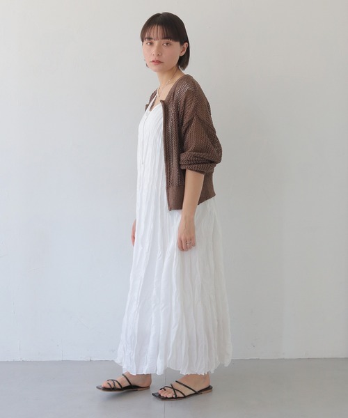 HER CLOSET（ハークローゼット）の「【shemoshelly】クリンクルロングワンピース（ワンピース・レディース・ブラック/ホワイト/グリーン/レッド/カーキ・M）」の13枚目の写真