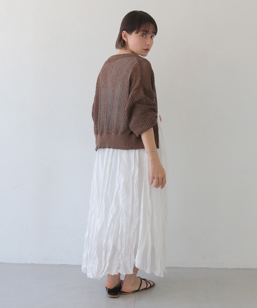 HER CLOSET（ハークローゼット）の「【shemoshelly】クリンクルロングワンピース（ワンピース・レディース・ブラック/ホワイト/グリーン/レッド/カーキ・M）」の15枚目の写真