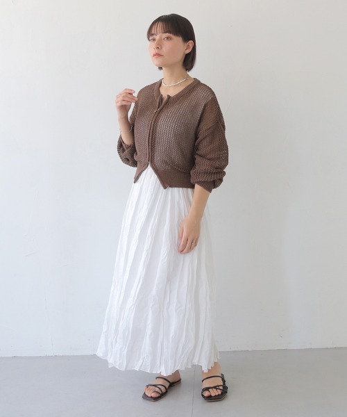 HER CLOSET（ハークローゼット）の「【shemoshelly】クリンクルロングワンピース（ワンピース・レディース・ブラック/ホワイト/グリーン/レッド/カーキ・M）」の17枚目の写真