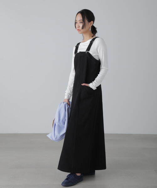FREAK'S STORE×THOUSANDMILEジャンパースカート　バッグ THOUSAND MILE/サロペットワンピース / ゼブラ / デニムライク