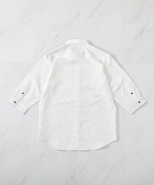 UNION STATION（ユニオンステーション）の「【抗菌・UVカット】ストレッチワッシャーワイドカラーシャツ（シャツ/ブラウス・メンズ・ホワイト/ネイビー/オレンジ/ダークブルー/ミント・S/M/L/LL）」の13枚目の写真
