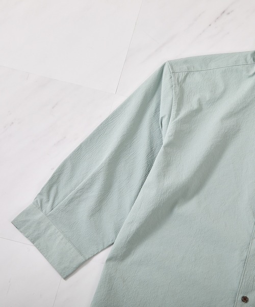 UNION STATION（ユニオンステーション）の「【抗菌・UVカット】ストレッチワッシャーワイドカラーシャツ（シャツ/ブラウス・メンズ・ホワイト/ネイビー/オレンジ/ダークブルー/ミント・S/M/L/LL）」の16枚目の写真
