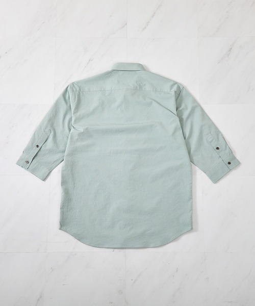 UNION STATION（ユニオンステーション）の「【抗菌・UVカット】ストレッチワッシャーワイドカラーシャツ（シャツ/ブラウス・メンズ・ホワイト/ネイビー/オレンジ/ダークブルー/ミント・S/M/L/LL）」の20枚目の写真