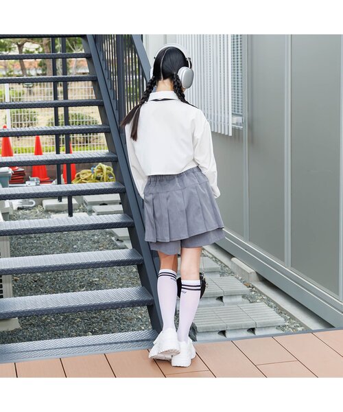 algy(アルジー)の「ネクタイ付きクロップドシャツ(シャツ/ブラウス・キッズ・オフホワイト/サックスブルー・XX-SMALL/X-SMALL/MEDIUM/SMALL)」の16枚目の写真