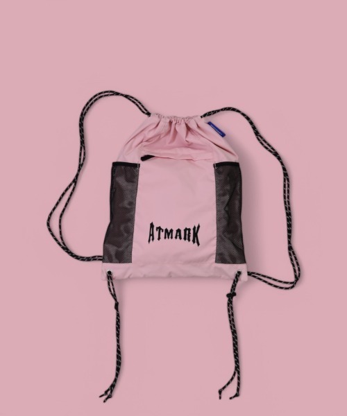 ATMARK（アットマーク）の「《フリーサイズ　/　UNISEX　》ATMARKロゴ　メッシュナップサック（バックパック/リュック・レディース・ピンク/ブラック/グレー・FREE）」の3枚目の写真
