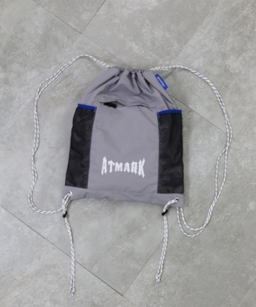 ATMARK（アットマーク）の「《フリーサイズ　/　UNISEX　》ATMARKロゴ　メッシュナップサック（バックパック/リュック・レディース・ピンク/ブラック/グレー・FREE）」の7枚目の写真