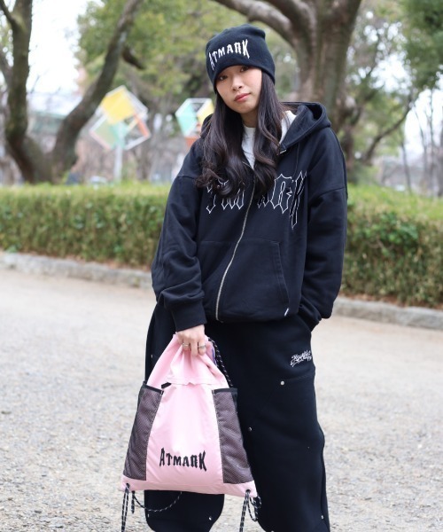 ATMARK（アットマーク）の「《フリーサイズ　/　UNISEX　》ATMARKロゴ　メッシュナップサック（バックパック/リュック・レディース・ピンク/ブラック/グレー・FREE）」の20枚目の写真
