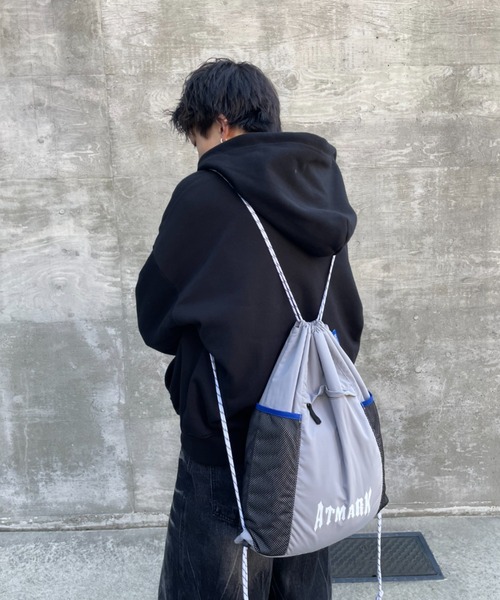 ATMARK（アットマーク）の「《フリーサイズ　/　UNISEX　》ATMARKロゴ　メッシュナップサック（バックパック/リュック・レディース・ピンク/ブラック/グレー・FREE）」の17枚目の写真