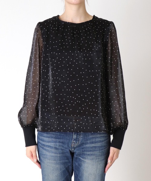 Jines（ジネス）の「シアードットブラウス（シャツ/ブラウス・レディース・ブラック/オフホワイト・38）」の8枚目の写真