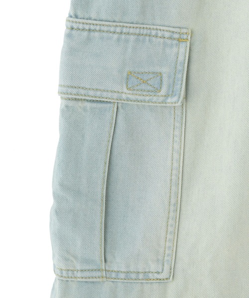 X-girl（エックスガール）の「FADED 2WAY WIDE LEG CARGO PANTS（デニムパンツ・レディース・ブラック/ライトインディゴブルー・S/M）」の18枚目の写真